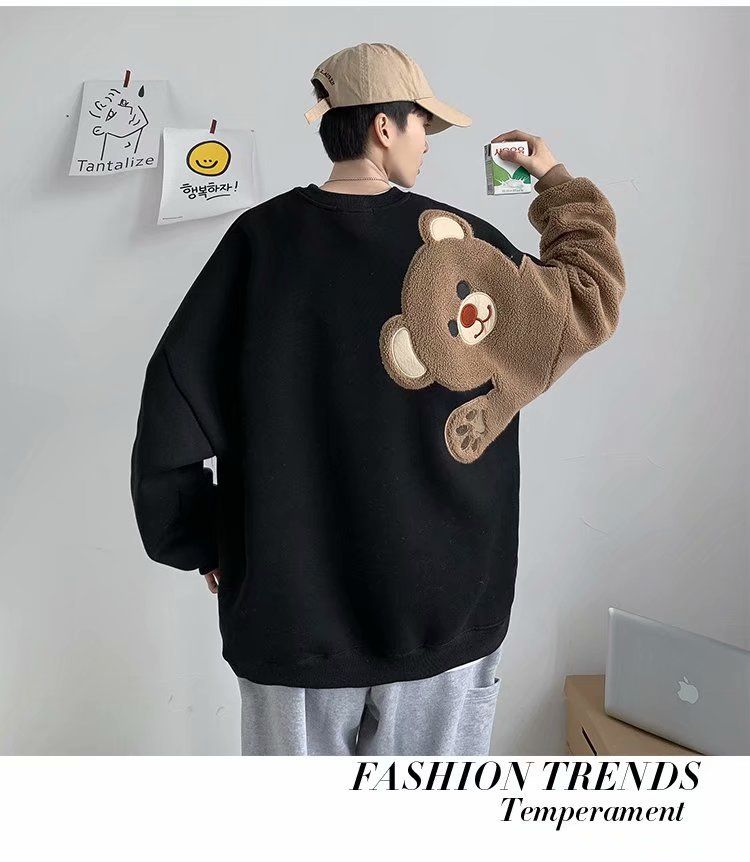 Abbigliamento da uomo Felpa con cappuccio in pile di agnello per uomo e donna, marchio Instagram, più giacca da coppia in pile spesso e allentato_voghion.com