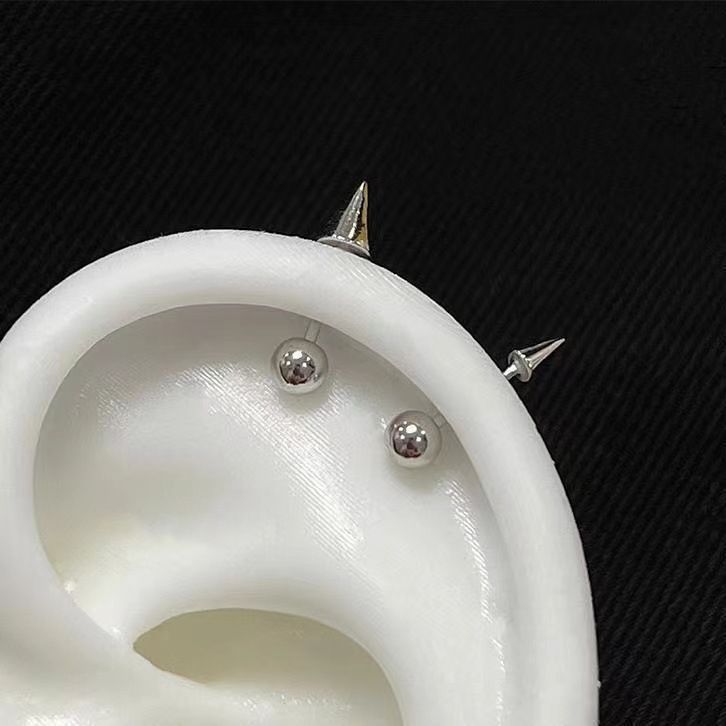 Piercing per labbro a forma di cono a forma di palla rotonda, piccolo osso di diavolo, in acciaio al titanio, resistente allo sbiadimento, con vite appuntita, cartilagine dell'orecchio, perno per labbro_voghion.com