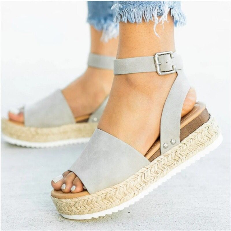 Spring/Summer 2025 Large Rope Matsuke Thick Sole Buckle Flat Bottom Women's Sandals_voghion.com