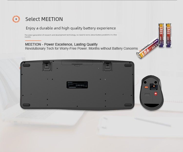 Bezdrátová myš Meetion Mishen Directora, ergonomická kancelářská klávesnice s tlumením zvuku, nabíjením a Bluetooth_voghion.com