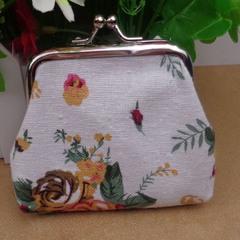 Creative Iron Clip Canvas Change Bag, Women's Key Mouth Gold Bag, Children's Coin Change Bag, Mini Wallet_voghion.com