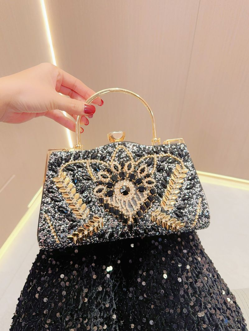 Neues Party-/Promi-Banketttaschen-Set mit Diamant-Handtasche, Hochzeitshandtasche für Damen, eine Schulter,_voghion.com