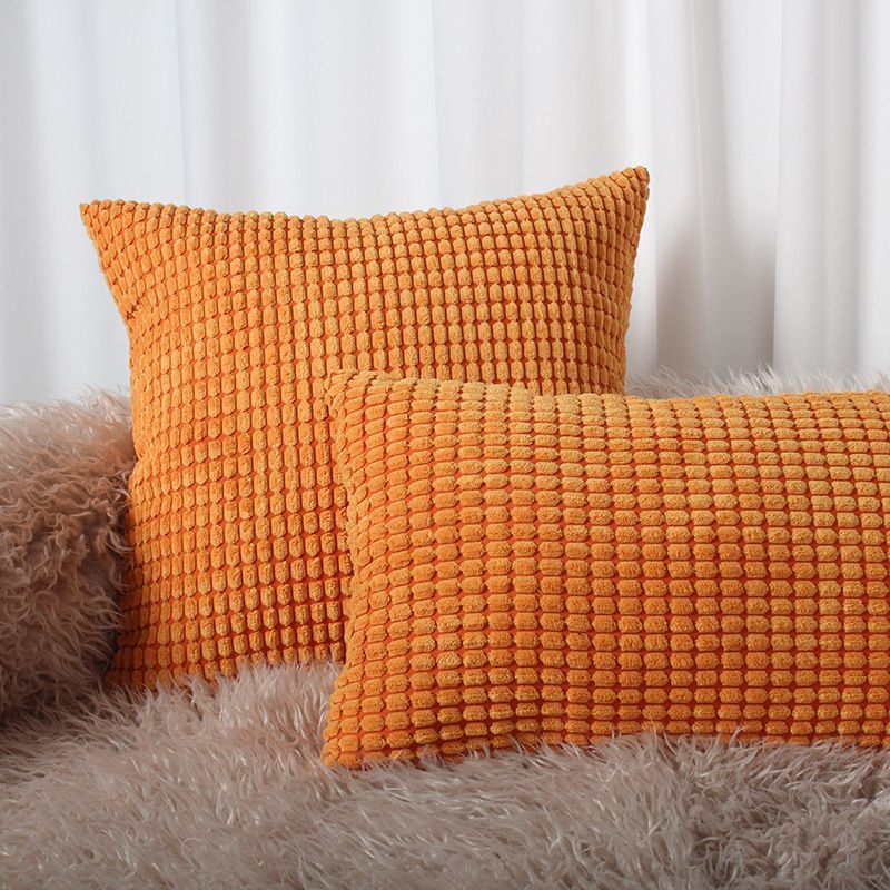 2025 Corn Kernel Pillow Grid Nap Bedside Cushion Home Simple Plush Pillowcase_voghion.com