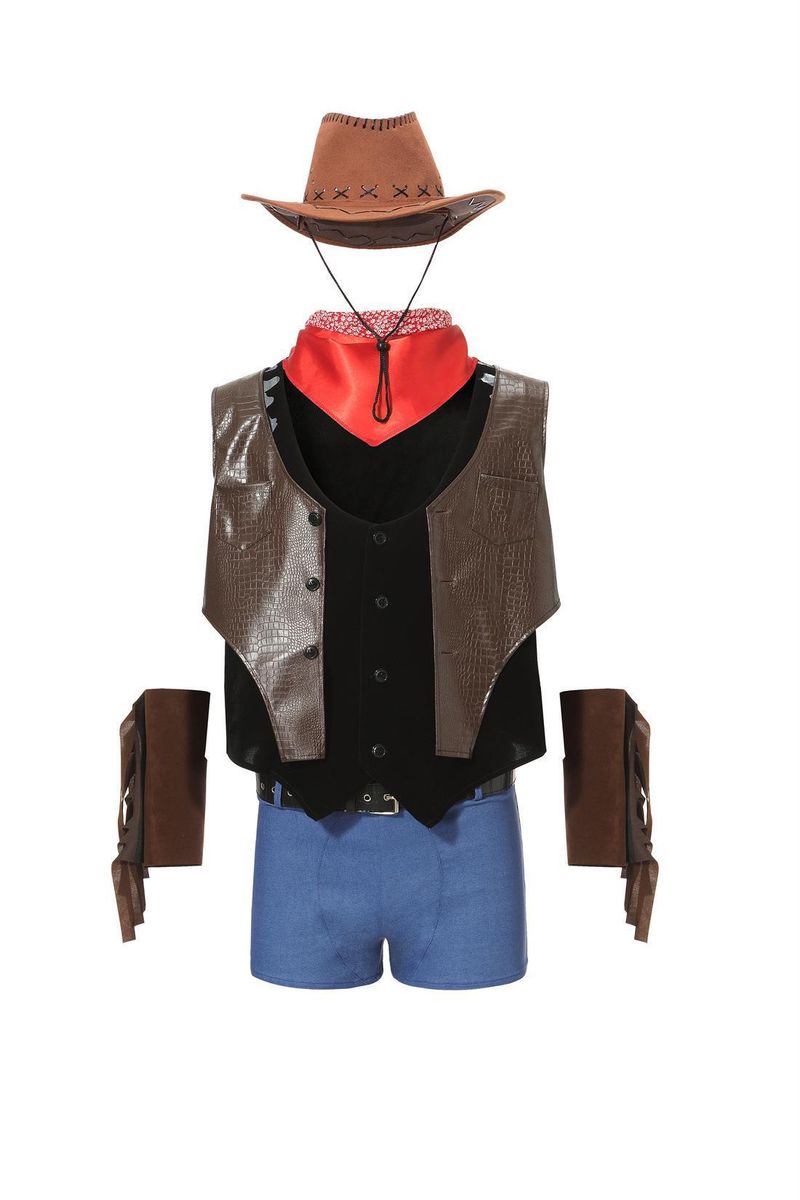 Nowy kostium na Halloween Western Cowboy dla mężczyzn dla dorosłych, do odgrywania ról w barze_voghion.com