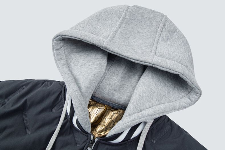 Graphen-Kapuzenjacke für Herren – Wintermantel mit Fleecefutter und Ultraschallschweißtechnologie, winddichte Polyester-Außenhülle_voghion.com