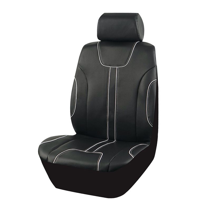 The new car seat cover classic black PVC inlay line design sense personality simple atmosphere_voghion.com