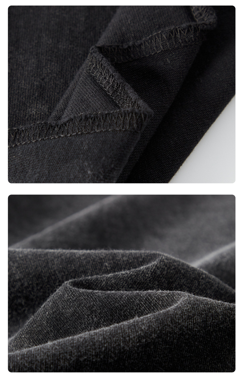 Man's clothing Bite grinding edge holes heavy wash to do old vintage short sleeve T-shirt loose pure cotton base shirt_voghion.com