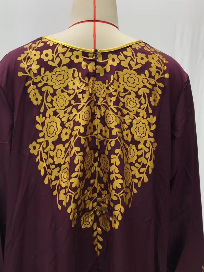 Muslim Abaya Islamic Clothing For Women Dubai Kaftan Robe Dress Turkish Abaya Printed Robes Long Dress Elbise Traditional Cloth_voghion.com