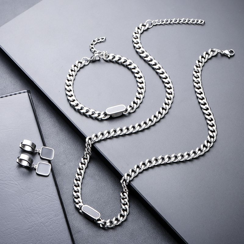 Ins Style Hip-Hop Edelstahl Nicht verblassendes High-End-Nischen-Sweatshirt Unisex Cuban Plain Chain_voghion.com
