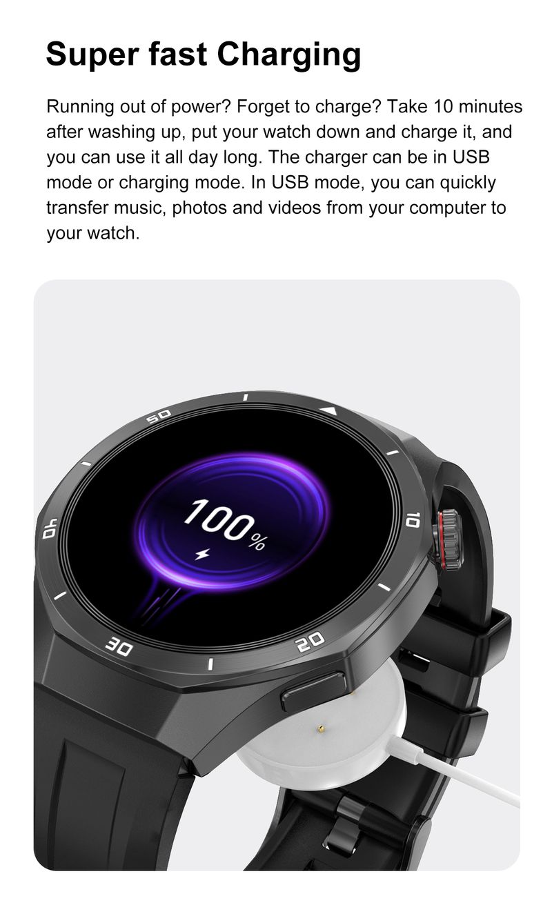 Neu Für HUAWEI Uhr DT5pro Smart Uhr Männer 4GB Speicher GPS Navigation MP3/MP4 Player APP Download Sport Tracker Smartwatch_voghion.com