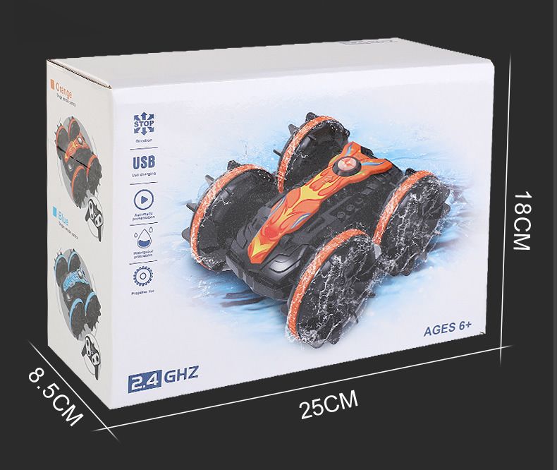 New double-sided rolling and rotating remote-controlled stunt amphibious beach toy_voghion.com