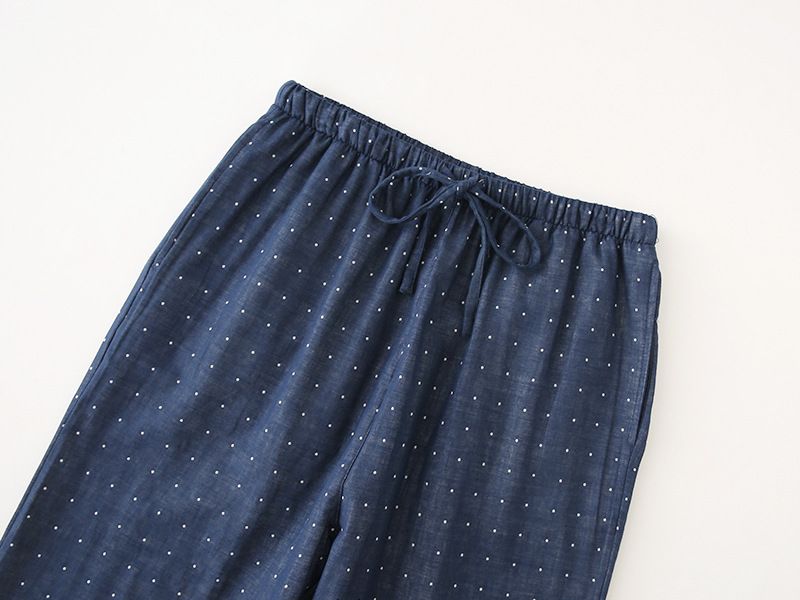 MUJI Style Pure Cotton Double Gauze Plaid Couple's Single Pajama Pants For Men And Women's Home Pants Casual Pants_voghion.com