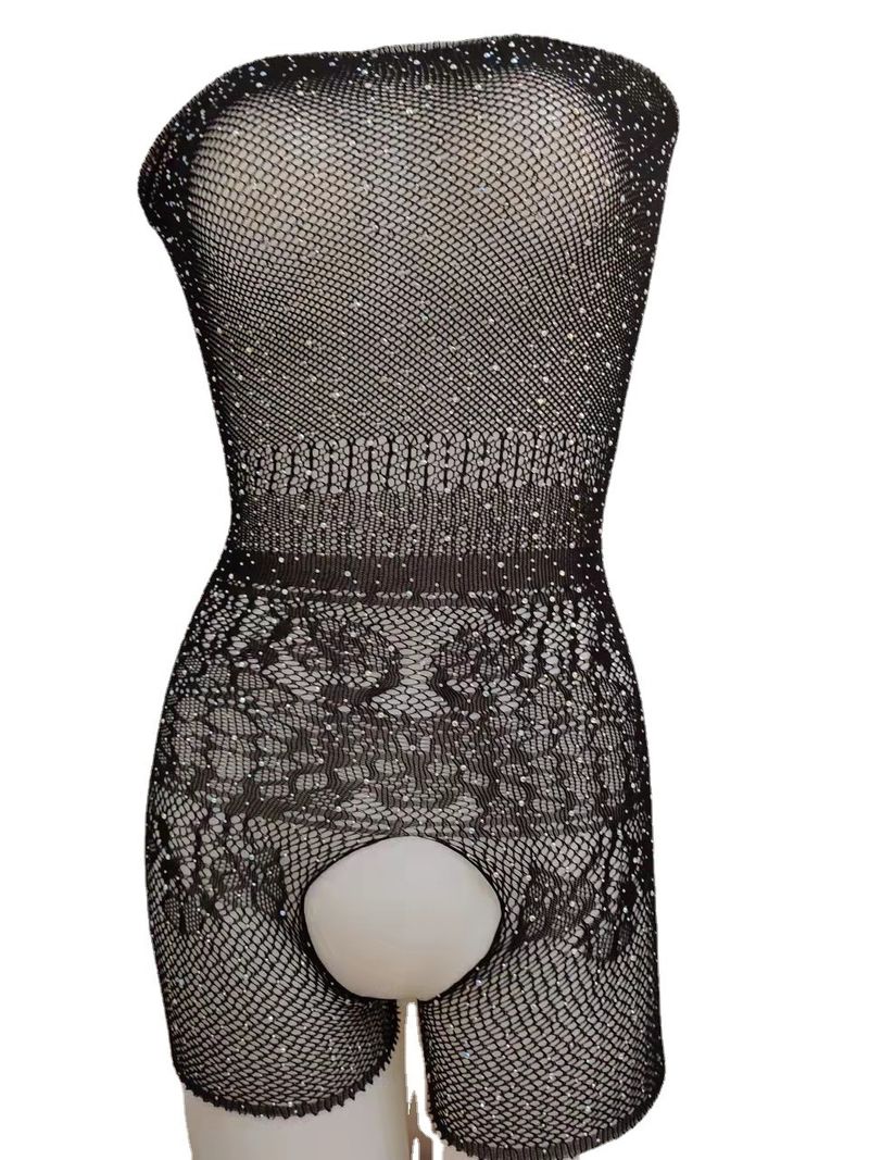 Ropa de malla de lencería erótica con purpurina y diamantes de imitación para mujer_voghion.com