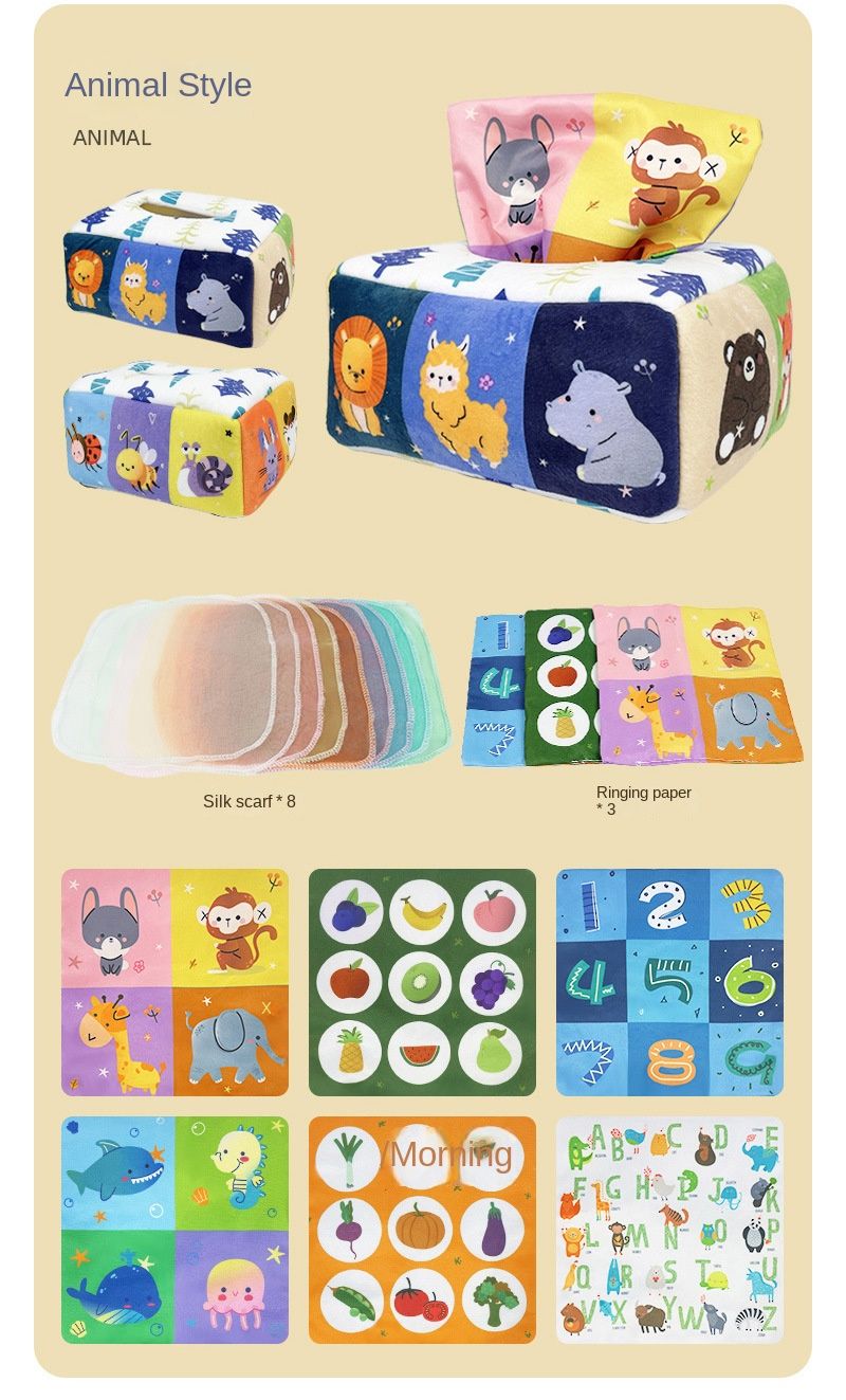 Juguete Montessori para bebé, caja de pañuelos mágica, actividad de aprendizaje educativo, juguete sensorial para niños, ejercicio con los dedos, juego de mesa para bebés_voghion.com