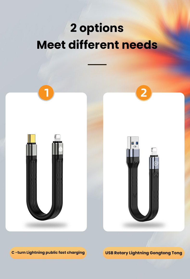 Cavo dati morbido FPC PD 20W USB C per iPhone Cavo USB C a ricarica rapida da TypeC a 8 pin 3A per iPhone 14 13_voghion.com