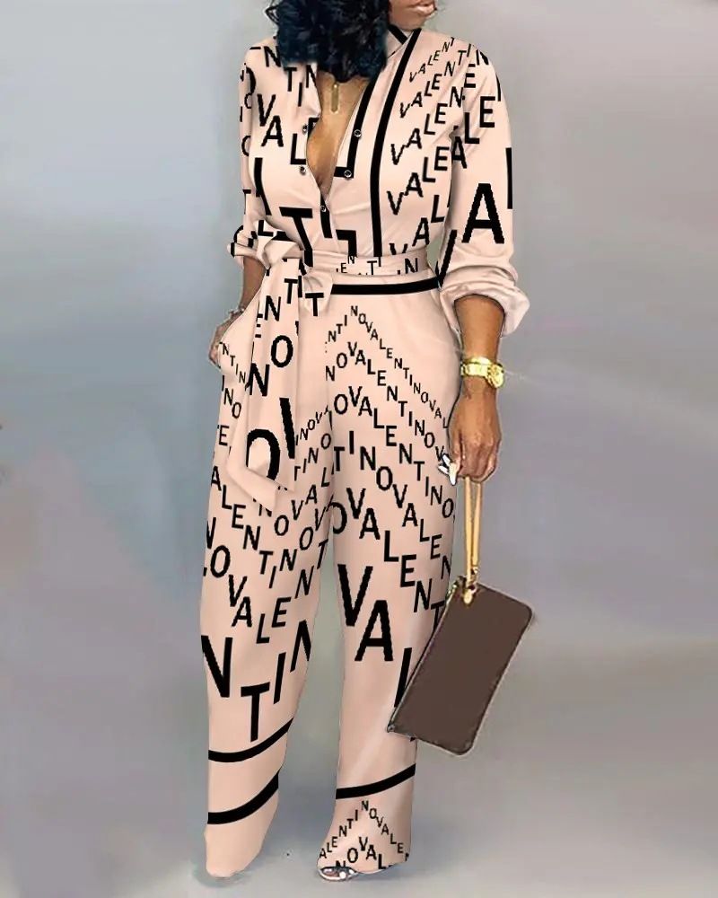 women's loose large size jumpsuit autumn and winter high waist casual straight jumpsuit _voghion.com
