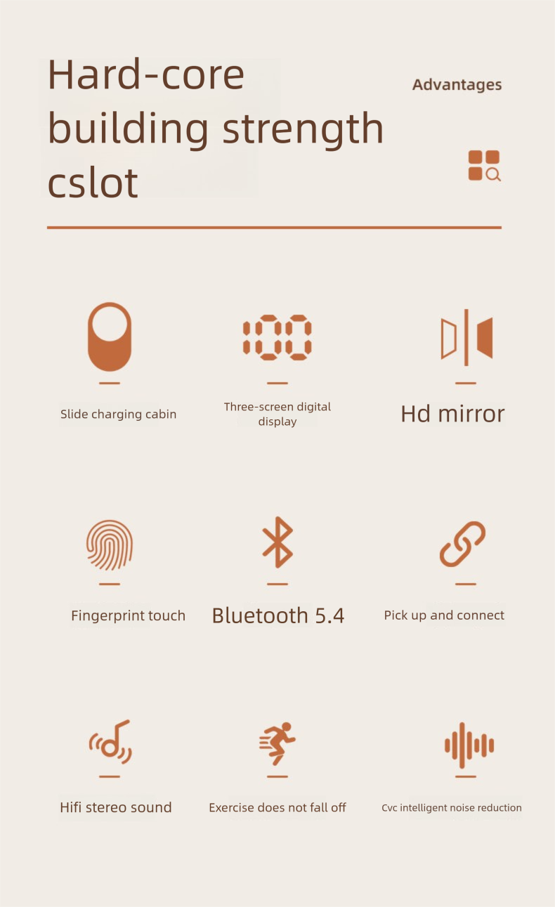Casque Bluetooth sans fil 2024, nouveau type de prise intra-auriculaire, batterie ultra-longue durée, mini jeu de sport, réduction du bruit, unisexe_voghion.com
