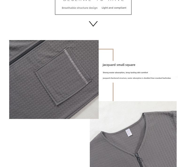 2023 New Waffle Zipper Nightgown Unisex Thin Home Wear Plus Size Pajamas 200 Jin_voghion.com