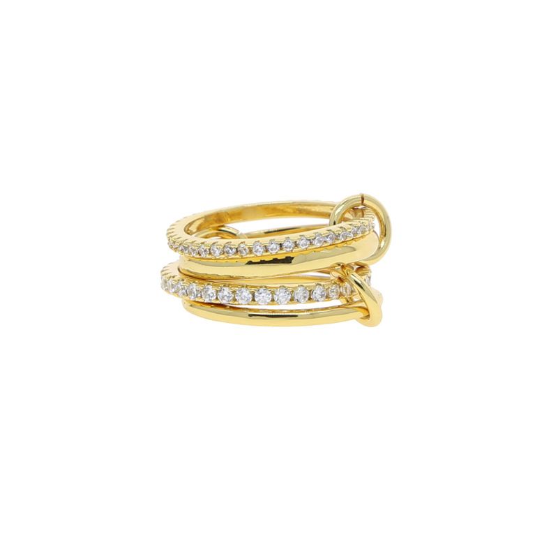 Ins Popular New Gold 4 Ring Zircon Ring Niche High End Ladies Ring_voghion.com