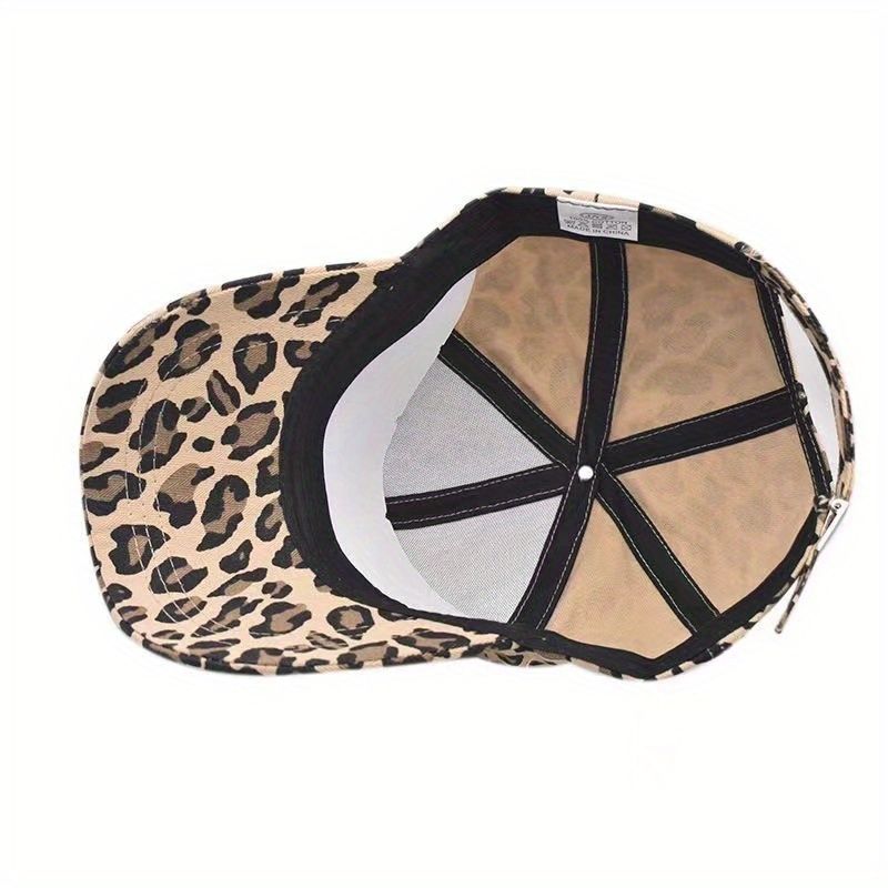 1 gorra de béisbol de pana con estampado de leopardo, de color liso, transpirable, para otoño e invierno_voghion.com