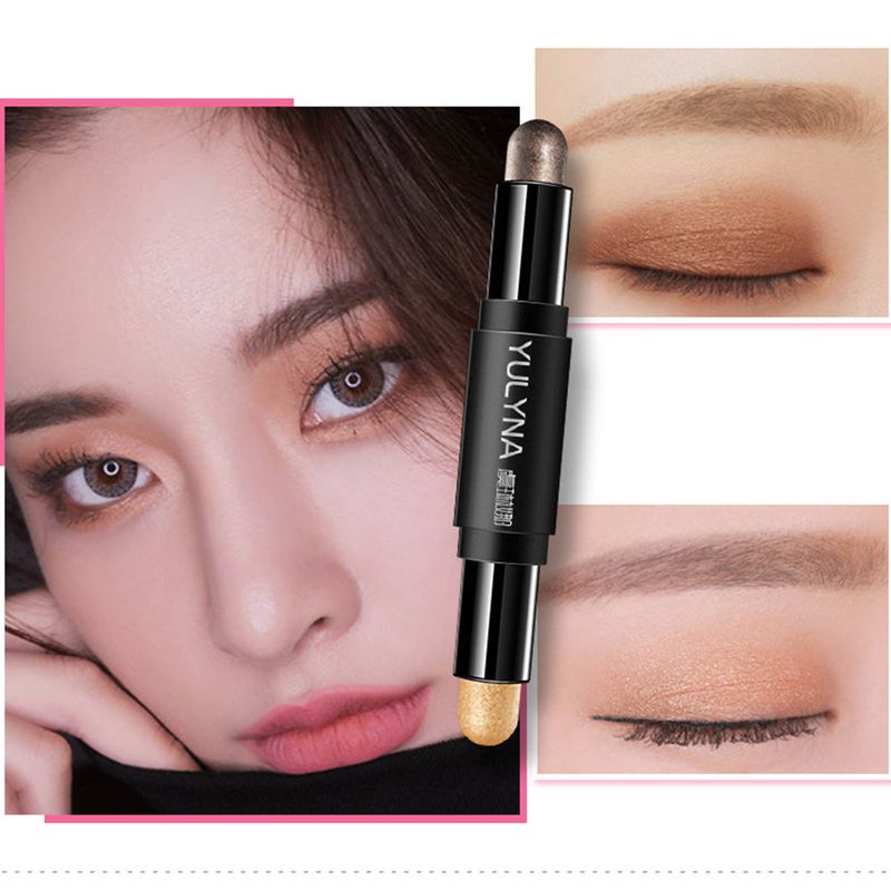 Hislaves Eyeshadow Pen Dual Head Waterproof Cream Glitter Gradient Shimmer Eyeshadow Stick Προμήθειες μακιγιάζ - 1_voghion.com