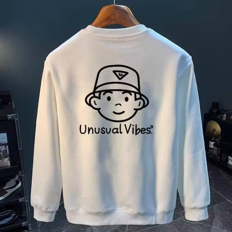 Miesten vaatteet Crewneck Sweat Miesten löysä muotoilu Sense Smiley Print American Style Retro Instagram Style Muodikas merkkitoppi kevääksi ja syksyksi_voghion.com