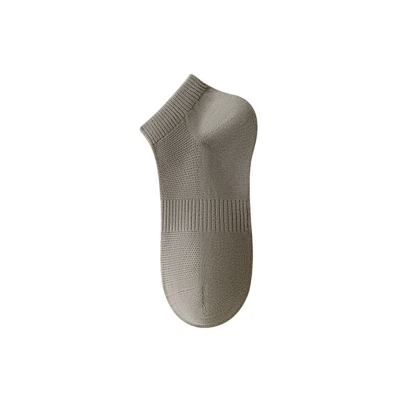 2025e 7A Antibacterial Summer Short Thin Sweat-Absorbing Deodorant Pure Cotton Yarn Mesh Breathable Boat Socks Men_voghion.com