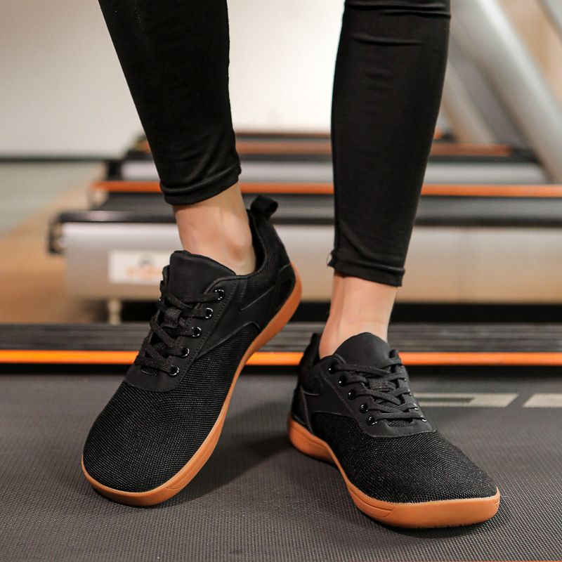 Wide Last For Male Female Couples, Barefoot Fly Woven Mesh Surface, Breathable Non Slip Soft Sole, Indoor Running,_voghion.com