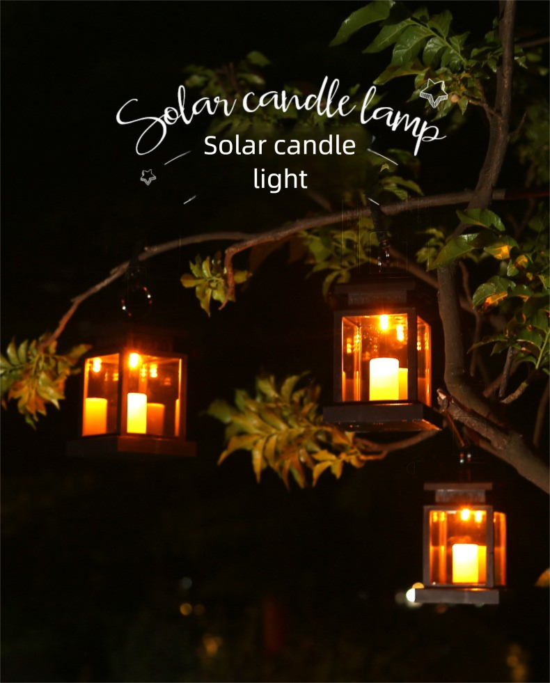 Zonne-energie aangedreven huis buiten tuindecoratie binnenplaats sfeer LED kaars hanglamp_voghion.com