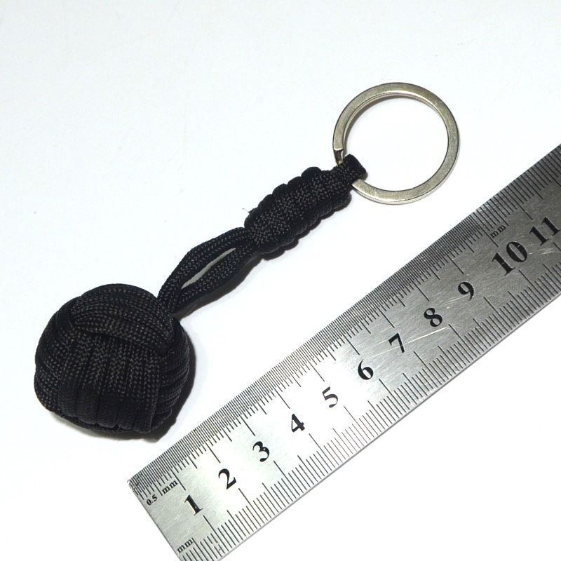 Tactical Paracord Monkey Fist Keychain With Steel Ball - Self Defense Keychain For Men & Women, Survival Gear, Outdoor Accessories, Emergency Tool_voghion.com