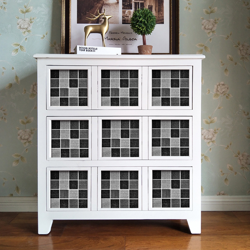 MSC077-0923D Mosaik Krystal Flise Klistermærke Glas Tile DIY Vandtæt selvklæbende vægklistermærke_voghion.com