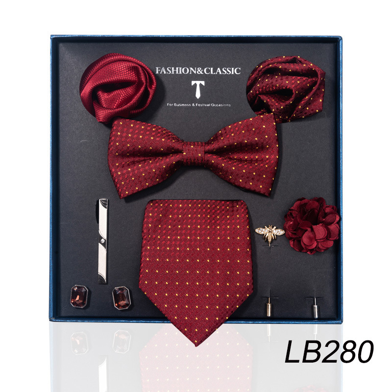 /Men's Ties & Handkerchiefs wedding groom's tie pocket square corsage gift box set men's tie ready stock wholesale_voghion.com
