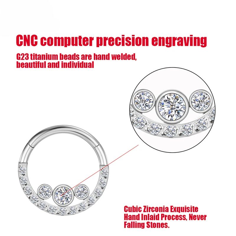 F136 Titaaninen Clicker Septum Lävistys Nenärenkaat Daith Helix Korvakorut Vartalo Zirkoni Tragus Korvanrusto Seksikkäät Korut Naisille_voghion.com