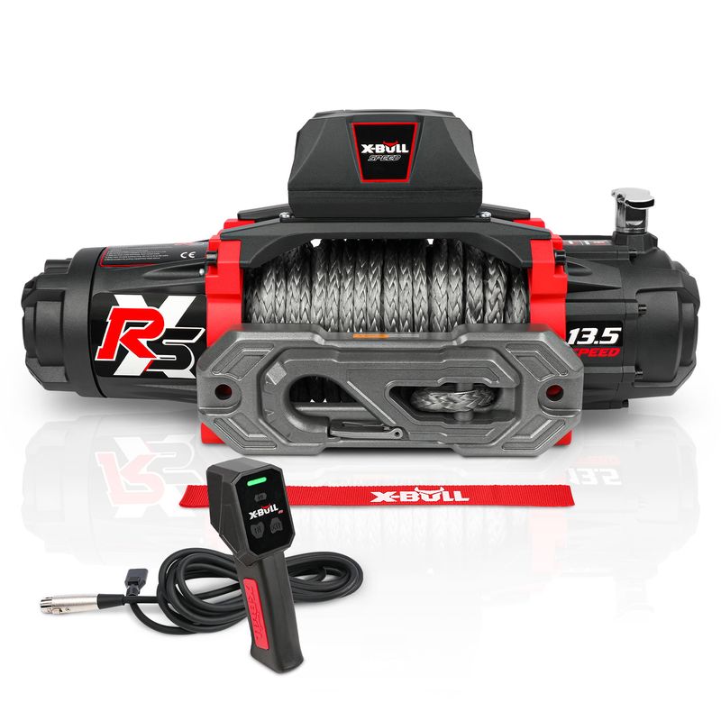X-BULL 13500 lb Winch Load Capacity Electric Winch -12V DC Power for Towing Truck Off Road, 2 in 1 Wireless Remote,13500 XRS Series_voghion.com