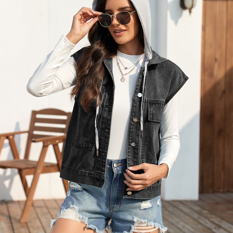 Ženska odjeća Ljeto Novi stil Oprani Jednoredni Traper Vest Prsluk Trend_voghion.com