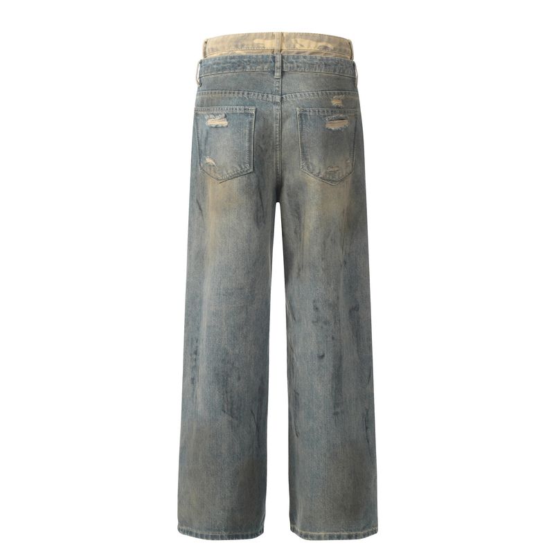 Men's Clothing Solid Color Pleated Korean Style Casual Trousers – Solid Color, Pleated, Straight-Leg Cotton Pants For Youth Fashion (Black, Blue)_voghion.com