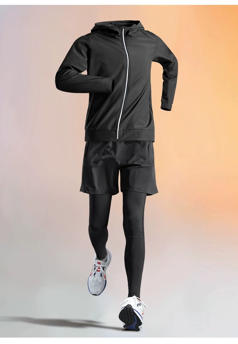Abbigliamento sportivo Tuta invernale da corsa per uomo più velluto caldo Sport Jogging mattutino Vestiti ad asciugatura rapida Abbigliamento da allenamento fitness Vestiti attillati Sport Ciclismo_voghion.com