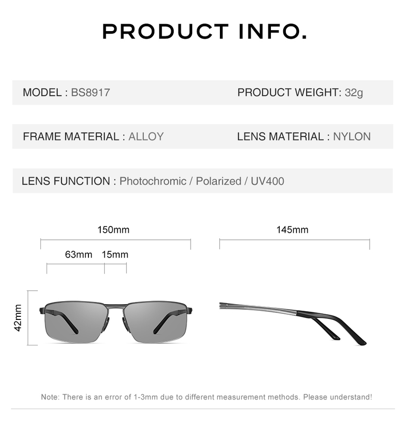 CAPONI 2023 Neue Sonnenbrille Für Männer Nylon Polarisierte Photochrome Legierung Fahren Sonnenbrille UV400 Marke Designer Shades_voghion.com