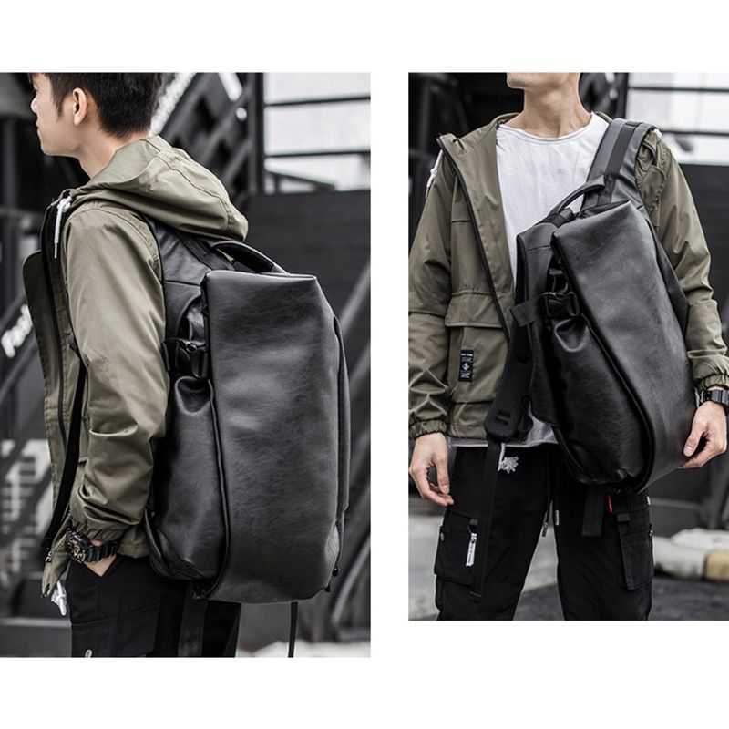 Nuovo zaino da uomo semplice in PU, tendenza coreana della moda_voghion.com