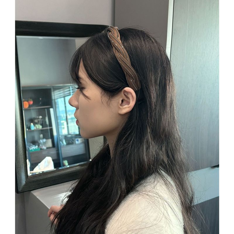 Elegante fascia per capelli intrecciata con diamanti da donna 2024, nuova fascia per capelli snellente con corona alta alla moda per lavare il viso_voghion.com