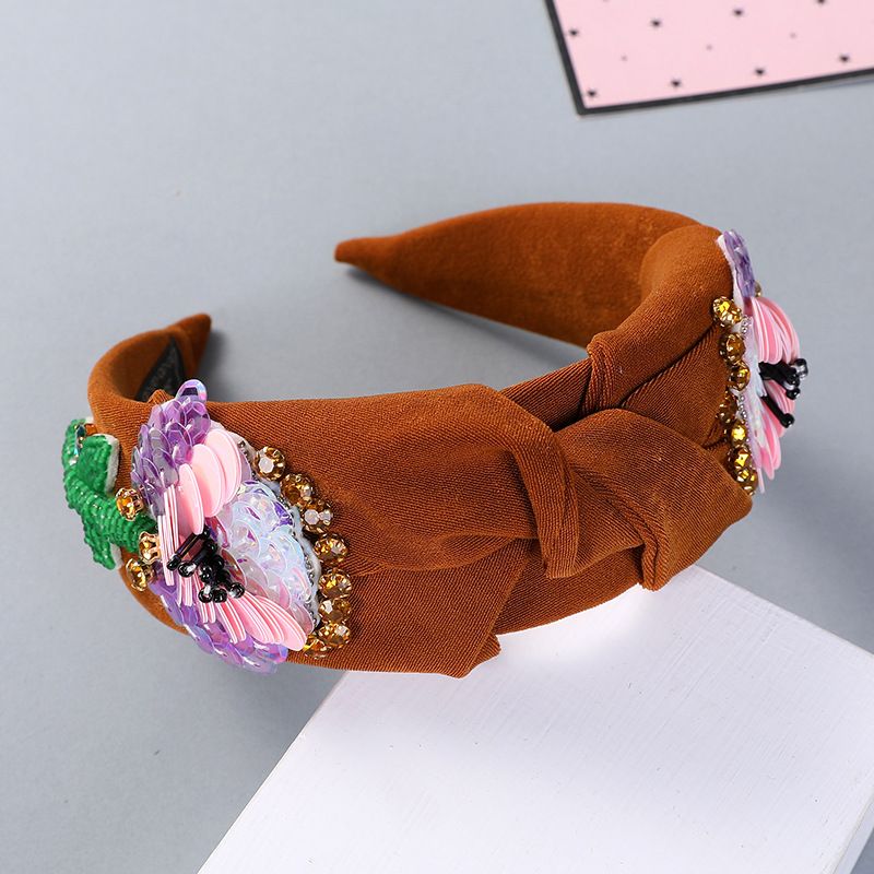 Franséischen Stoff Schleife Broderie Diamant Kappband Villsäitegt Séiss Danzparty Runway Kappschmuck_voghion.com