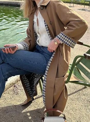 Giacca a vento elegante da donna con risvolto lungo e bottoni, per l'autunno e l'inverno_voghion.com