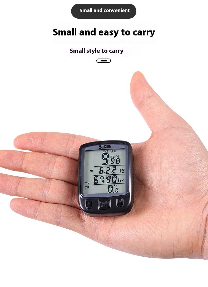 24-Function Screen Shundong SD-563A Mountain Bike Bicycle Speedometer Green Night Light_voghion.com