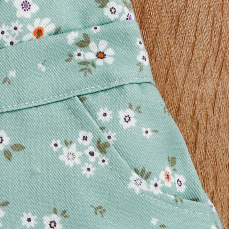Babykleidung Mädchen zweiteiliges Sommer-Set mit ärmellosen Hosenträgern aus Baumwolle mit Schlaglochmuster_voghion.com