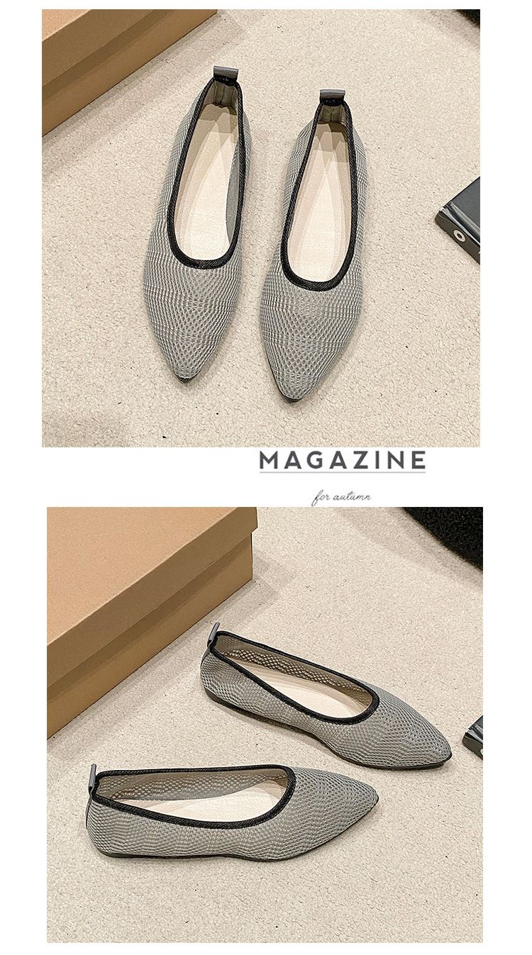 Damenschuhe Frühling und Sommer im neuen Stil fliegende gewebte flache Mund atmungsaktiv One Step Oma Schuhe modische flache Schuhe_voghion.com