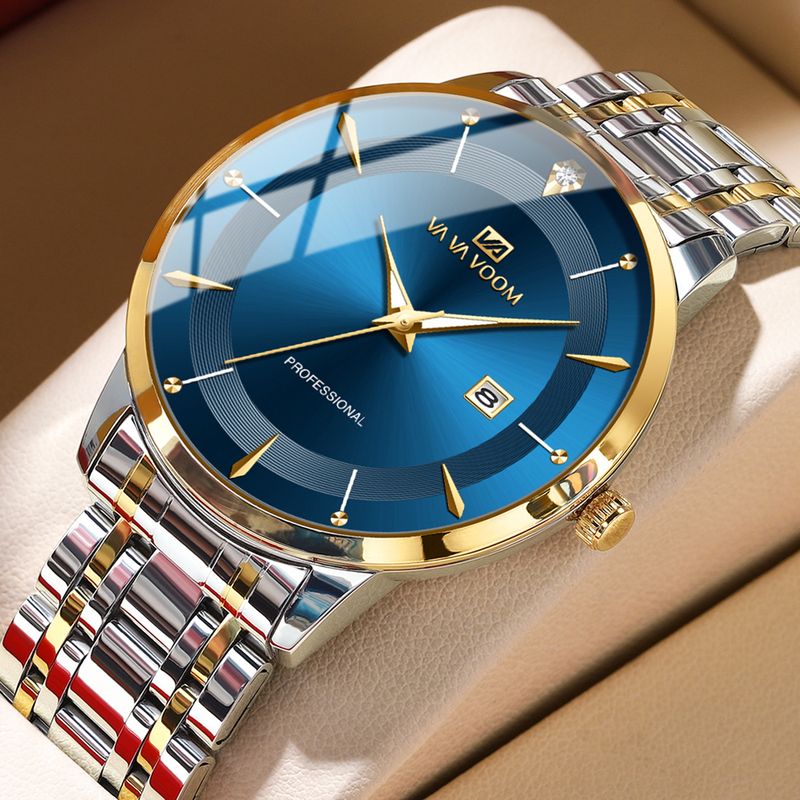 VA VOOM New Men's Business With Calendar Waterproof Stainless Steel Strap Watch_voghion.com