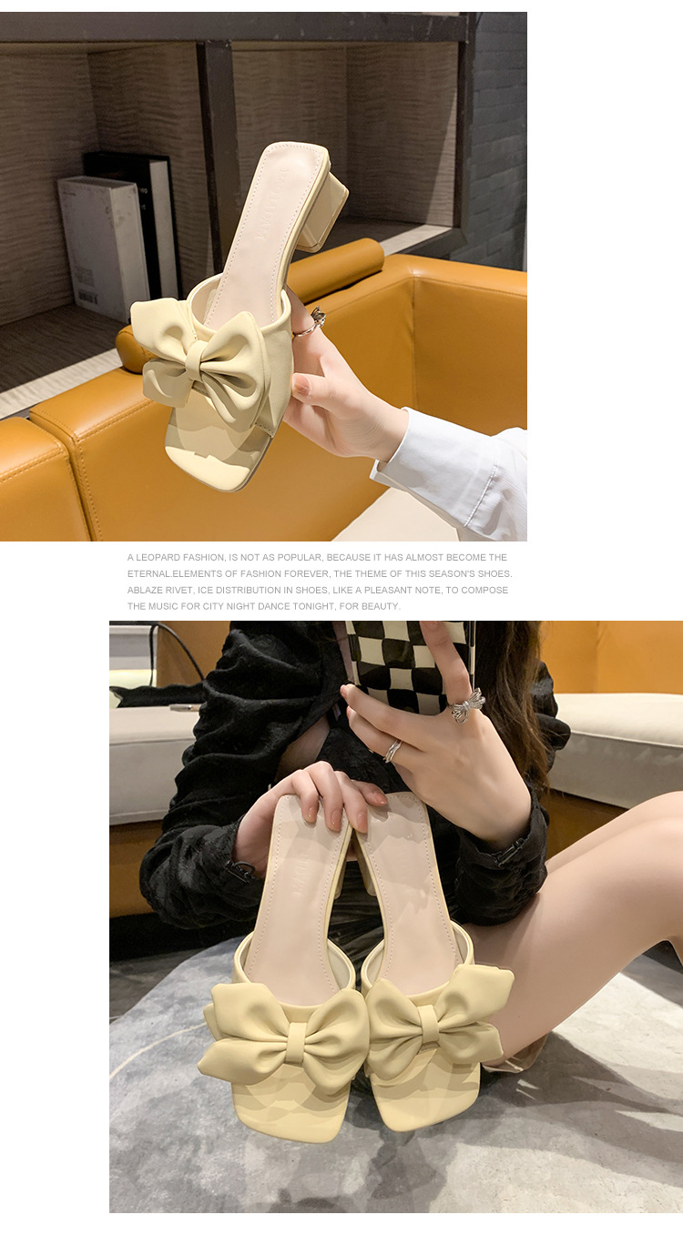 Õrna tuulega paksu kontsaga lipsuga sandaalid ja sussid 2023. aasta kevad- ja suveks. Uued prantsuse stiilis plätud seelikuga kingadega._voghion.com