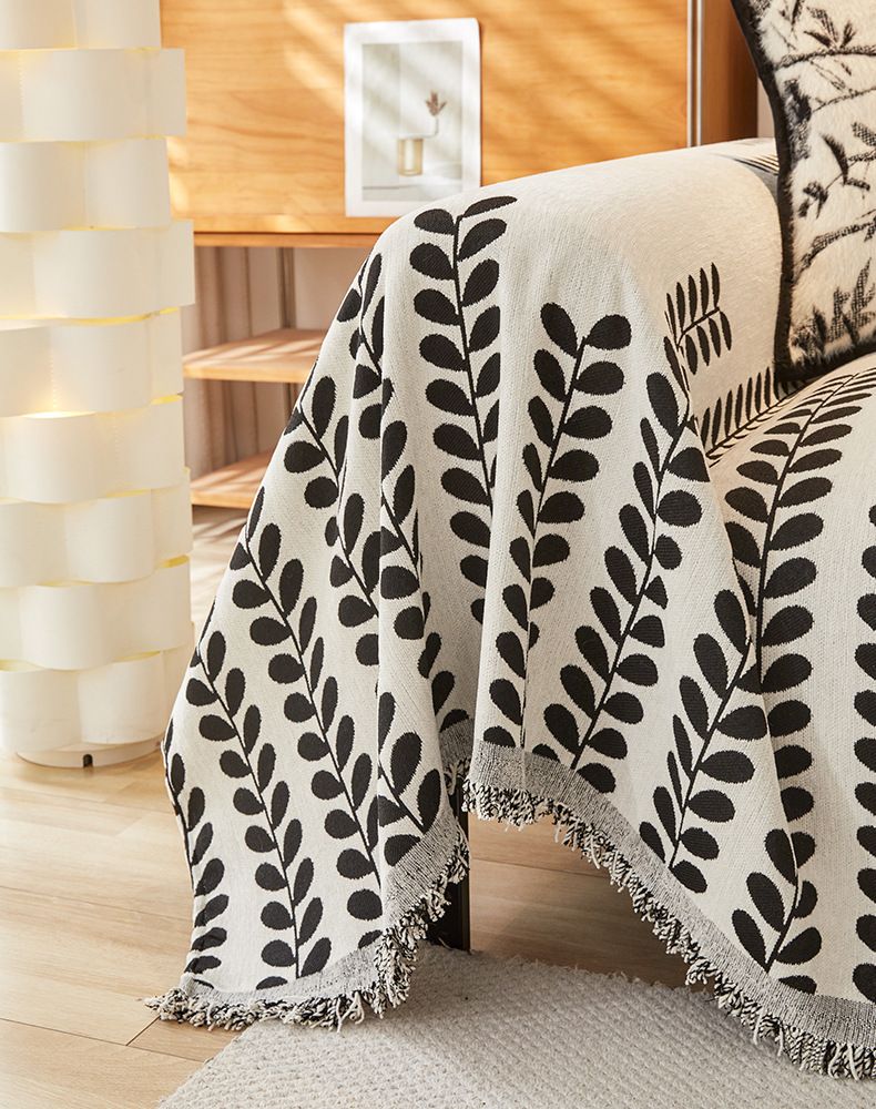 Luxuriöser, rutschfester Sofabezug – Wende-Überwurfdecke mit Blattmuster für die Couch, ganzjährig verwendbar, dehnbar und waschbar, passend für die meisten 3-Sitzer-Sofas_voghion.com