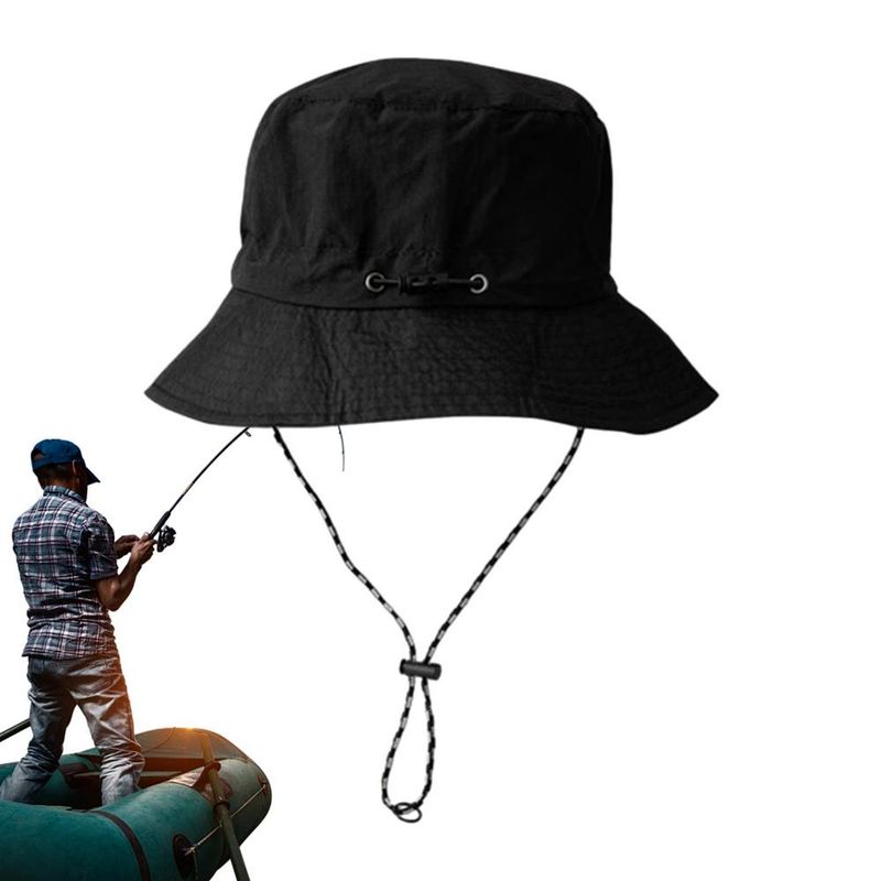 Vente chaude imperméable à large bord pliable seau avec crochet respirant chapeau de pêcheur pour hommes femmes_voghion.com