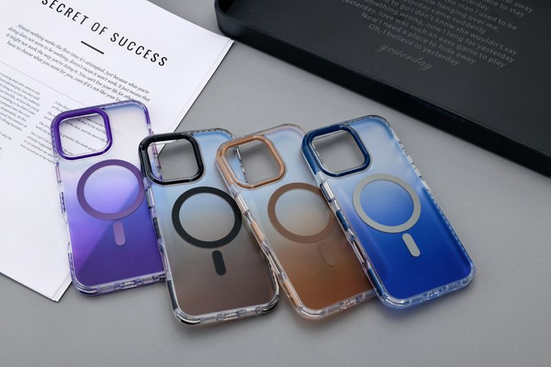 Yeni Model, iPhone 16 Şeffaf Cep Telefonu Sert Kılıf, Düşmeye Karşı Dayanıklı Apple 15 Mavi Işık Kademeli Değişim Manyetik Cep Telefonu Kılıfı İçin Uygundur_voghion.com